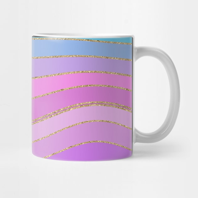 Gold Edged Multicolor Wavy Stripes by Cato99